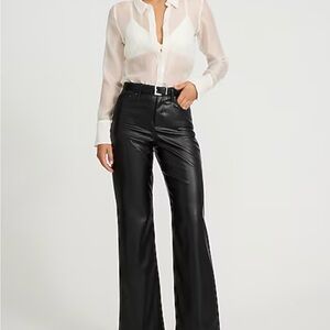 Express Black Flare Women's Faux Leather Pants